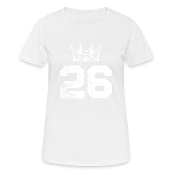 26 Zahl Krone - Frauen T-Shirt atmungsaktiv - Weiß - Vorne - AI Model Female 172 dark (172cm)