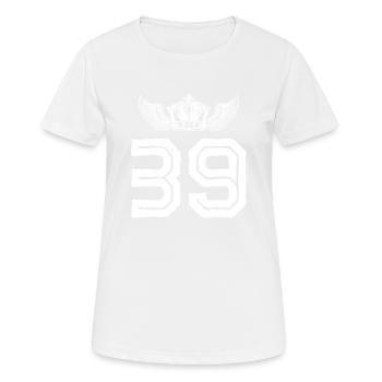39 Number crown - Women's Breathable T-Shirt - white - Front - AI Model Female 172 dark (172cm)