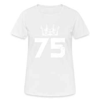 75 Number crown - Women's Breathable T-Shirt - white - Front - AI Model Female 172 dark (172cm)