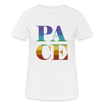 Pace in big colorful letters - Women's Breathable T-Shirt - white - Front - AI Model Female 172 dark (172cm)