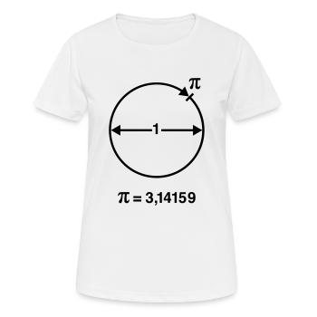 Pi / Kreiszahl / ∏ / π (Mathe / Geometrie) INT - Frauen T-Shirt atmungsaktiv - Weiß - Vorne - AI Model Female 172 dark (172cm)