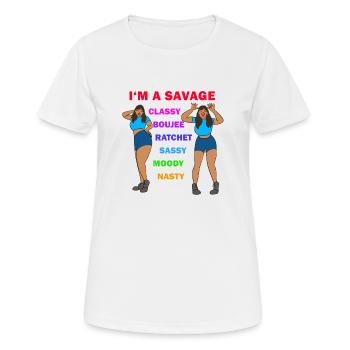 Je suis un sauvage - T-shirt respirant Femme - blanc - Devant - AI Model Female 172 dark (172cm)