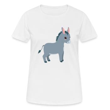 Esel - Frauen T-Shirt atmungsaktiv - Weiß - Vorne - AI Model Female 172 dark (172cm)