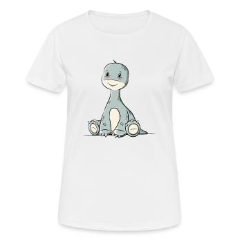 Long cou de dinosaure - T-shirt respirant Femme - blanc - Devant - AI Model Female 172 dark (172cm)