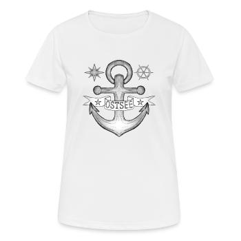 Ostsee - Frauen T-Shirt atmungsaktiv - Weiß - Vorne - AI Model Female 172 dark (172cm)