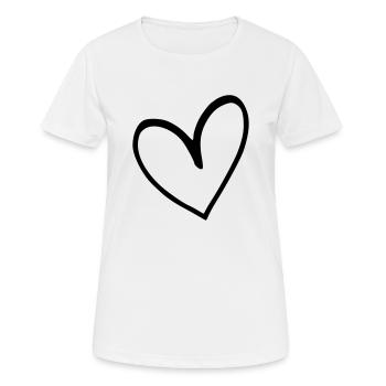 Herz Emoji Skizze - Frauen T-Shirt atmungsaktiv - Weiß - Vorne - AI Model Female 172 dark (172cm)
