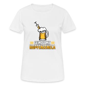 Hopfenzeneca Bier Impfung geimpft mit Bier Hopfen - Frauen T-Shirt atmungsaktiv - Weiß - Vorne - AI Model Female 172 dark (172cm)