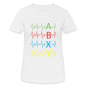 Farbenfroher Herzschlag Gaming A B X Y Controller - Frauen T-Shirt atmungsaktiv - Weiß - Vorne - AI Model Female 172 dark (172cm)