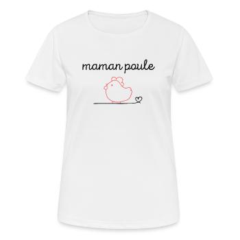 Maman poule - T-shirt respirant Femme - blanc - Devant - AI Model Female 172 dark (172cm)