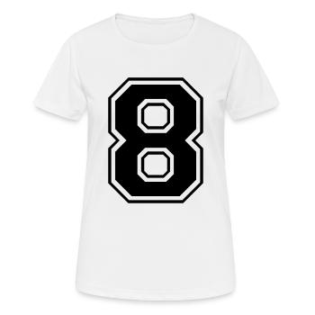 Varsity Number 8 - Women's Breathable T-Shirt - white - Front - AI Model Female 172 dark (172cm)