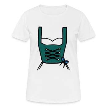 Dirndl - Frauen T-Shirt atmungsaktiv - Weiß - Vorne - AI Model Female 172 dark (172cm)