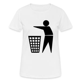 Mülleimer - Frauen T-Shirt atmungsaktiv - Weiß - Vorne - AI Model Female 172 dark (172cm)