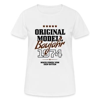 Baujahr 1974 - Frauen T-Shirt atmungsaktiv - Weiß - Vorne - AI Model Female 172 dark (172cm)