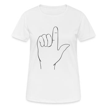 Handzeichen - Frauen T-Shirt atmungsaktiv - Weiß - Vorne - AI Model Female 172 dark (172cm)