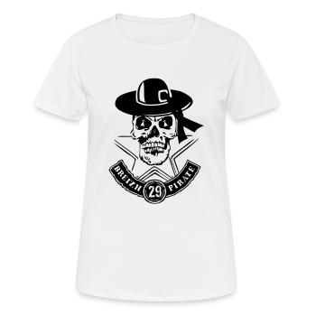 tete de mort breizh pirate 29 finistere - T-shirt respirant Femme - blanc - Devant - AI Model Female 172 dark (172cm)