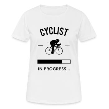 Cyclist in Progress - Frauen T-Shirt atmungsaktiv - Weiß - Vorne - AI Model Female 172 dark (172cm)