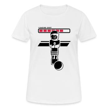 loading shot - Frauen T-Shirt atmungsaktiv - Weiß - Vorne - AI Model Female 172 dark (172cm)