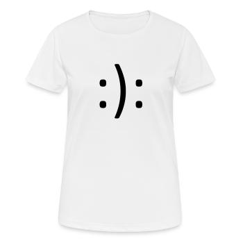 Doppel Smiley - Frauen T-Shirt atmungsaktiv - Weiß - Vorne - AI Model Female 172 dark (172cm)
