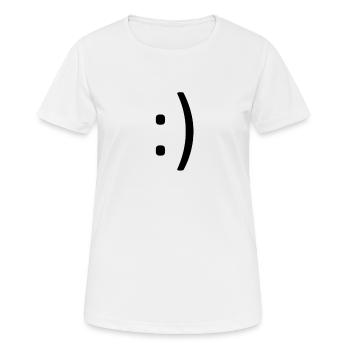 Smiley - Frauen T-Shirt atmungsaktiv - Weiß - Vorne - AI Model Female 172 dark (172cm)