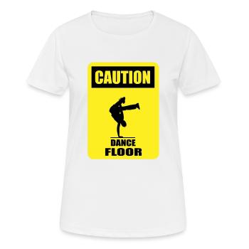 ATTENTION - Dance Floor - T-shirt respirant Femme - blanc - Devant - AI Model Female 172 dark (172cm)