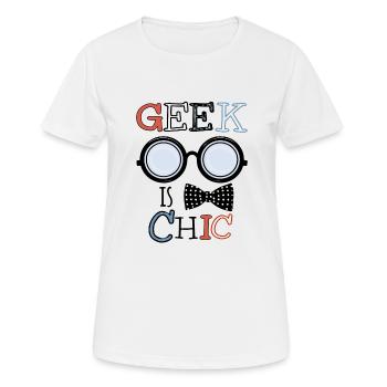 geek - Women's Breathable T-Shirt - white - Front - AI Model Female 172 dark (172cm)