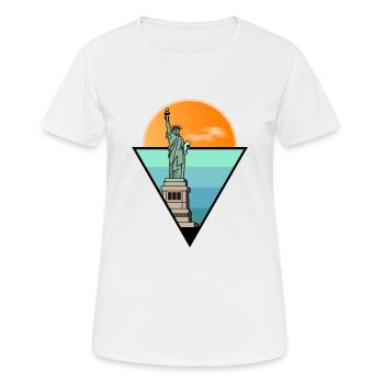 Statue de la Liberté design liberté Amérique - T-shirt respirant Femme - blanc - Devant - AI Model Female 172 dark (172cm)