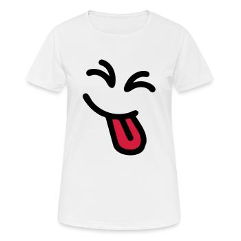 Cheeky Face - T-shirt respirant Femme - blanc - Devant - AI Model Female 172 dark (172cm)