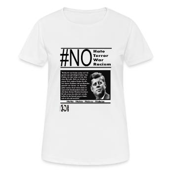 NoHate Kennedy cite l'allemand - T-shirt respirant Femme - blanc - Devant - AI Model Female 172 dark (172cm)