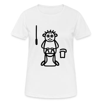 Man sur la toilette - T-shirt respirant Femme - blanc - Devant - AI Model Female 172 dark (172cm)