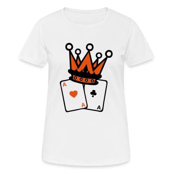 Krone poker as karte - Frauen T-Shirt atmungsaktiv - Weiß - Vorne - AI Model Female 172 dark (172cm)