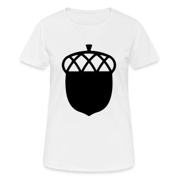 Nuss - Frauen T-Shirt atmungsaktiv - Weiß - Vorne - AI Model Female 172 dark (172cm)