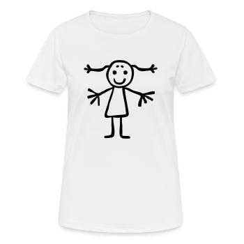 Figurine en bâton fille avec tresses - Girlie Girl - T-shirt respirant Femme - blanc - Devant - AI Model Female 172 dark (172cm)