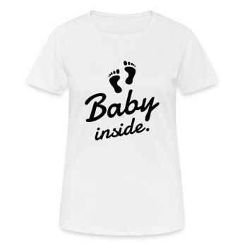 baby inside fußabdruck - Frauen T-Shirt atmungsaktiv - Weiß - Vorne - AI Model Female 172 dark (172cm)