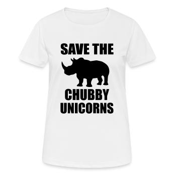 Save The Chubby Unicorn - Women's Breathable T-Shirt - white - Front - AI Model Female 172 dark (172cm)