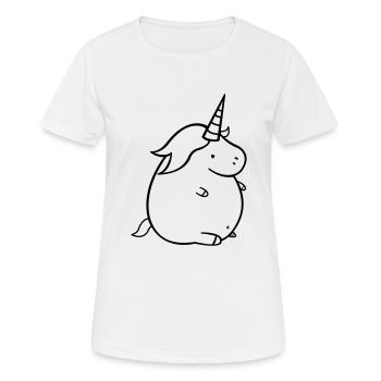 fat_unicorn - Frauen T-Shirt atmungsaktiv - Weiß - Vorne - AI Model Female 172 dark (172cm)