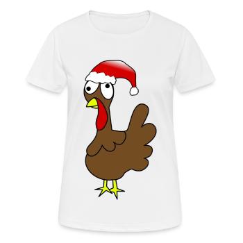 Pute Truthahn Weihnachten Braten Lustig Essen - Frauen T-Shirt atmungsaktiv - Weiß - Vorne - AI Model Female 172 dark (172cm)