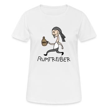 Pirat mit Rum - Frauen T-Shirt atmungsaktiv - Weiß - Vorne - AI Model Female 172 dark (172cm)