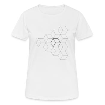 Cubes triangulaires - T-shirt respirant Femme - blanc - Devant - AI Model Female 172 dark (172cm)