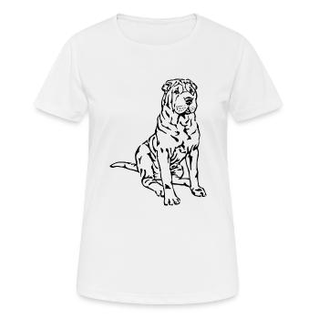 Shar-Pei - Frauen T-Shirt atmungsaktiv - Weiß - Vorne - AI Model Female 172 dark (172cm)
