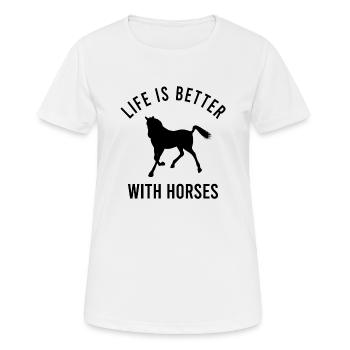 Cool chevaux équitation Idée cadeau - T-shirt respirant Femme - blanc - Devant - AI Model Female 172 dark (172cm)