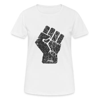 Symbole levé de poing - T-shirt respirant Femme - blanc - Devant - AI Model Female 172 dark (172cm)