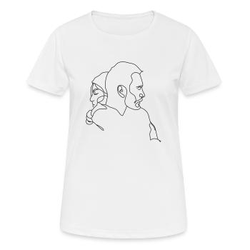 Étreinte - T-shirt respirant Femme - blanc - Devant - AI Model Female 172 dark (172cm)
