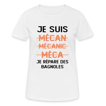 Idée De Cadeau Humour Pour Un Mécanicien - T-shirt respirant Femme - blanc - Devant - AI Model Female 172 dark (172cm)