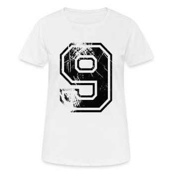 Numero 9 Équipe Foot baseball basket université - T-shirt respirant Femme - blanc - Devant - AI Model Female 172 dark (172cm)