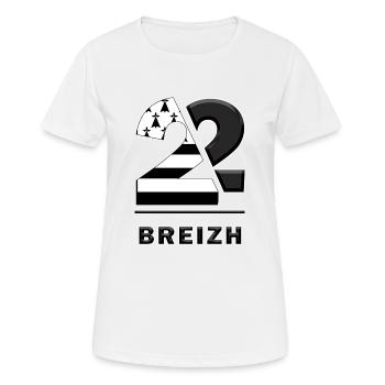 Bretagne Côtes-d Armor 22 Breizh - T-shirt respirant Femme - blanc - Devant - AI Model Female 172 dark (172cm)