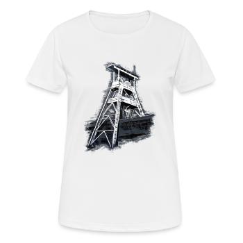 Herten Zeche Ewald Schacht 7 - Frauen T-Shirt atmungsaktiv - Weiß - Vorne - AI Model Female 172 dark (172cm)