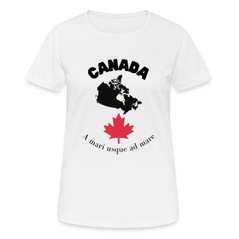 KANADA mit Karte & Motto - Frauen T-Shirt atmungsaktiv - Weiß - Vorne - AI Model Female 172 dark (172cm)