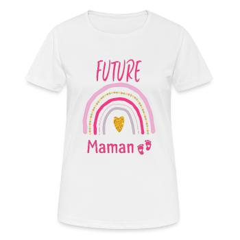 future Maman - T-shirt respirant Femme - blanc - Devant - AI Model Female 172 dark (172cm)