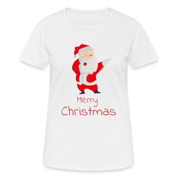 Verrückter Weihnachtsmann - Frauen T-Shirt atmungsaktiv - Weiß - Vorne - AI Model Female 172 dark (172cm)