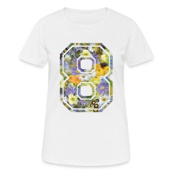 Number 8 flower, Football team, university basketball - Women's Breathable T-Shirt - white - Front - AI Model Female 172 dark (172cm)